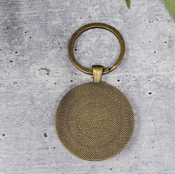 New Handmade | Black Gold Sparky Fabric Button Keychain - Picture 2 of 2